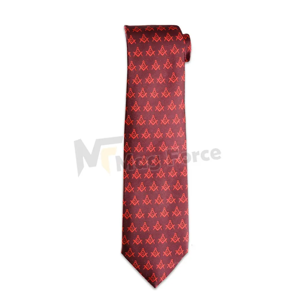 Custom Compos Logo Design Casual Masonic Tie Silk Royal Blue Men Necktie For Sale
