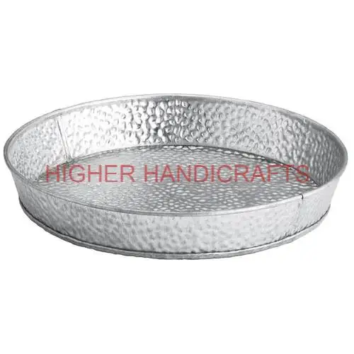 Galvanized Tray Farmhouse Decorative Serving Tray Iron Centerpiece Storage Tray Kitchenware Wholesale