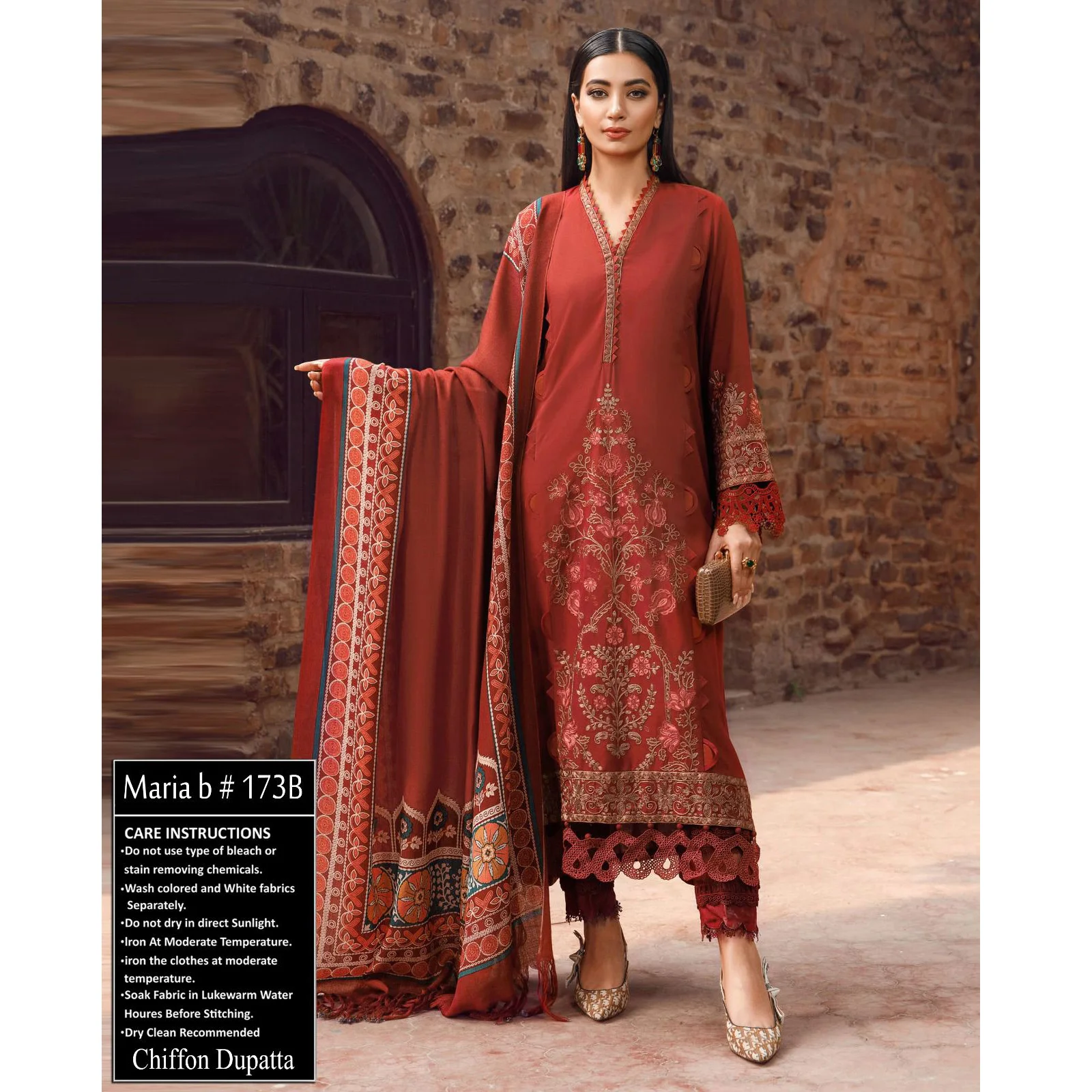 Wholesale Indian Pakistani Style ladies pakistani suits salwar kamee in Maroon Color Over Front Embroidery With Plain Trouser