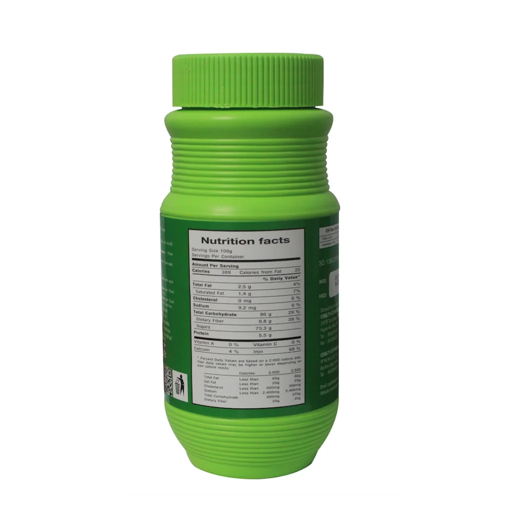 Top Choice 3 in 1 Instant Cocoa Light Green Jar 500gr Brown Powder Convenience Bag Beverage Cocoa Ingredients