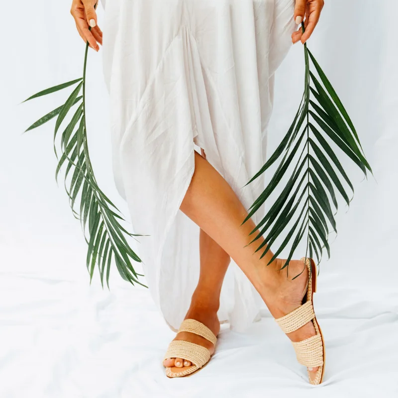 Best Sale High Quality Quick-Drying luxury shoes Handmade Women Raffia Shoes Slippers Sandals Ladies Footwear