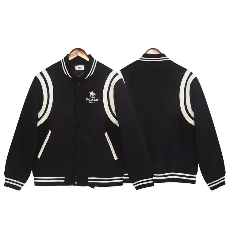 custom logo men blank chinese style embroidered long sleeve satin baseball cropped bomber jacket
