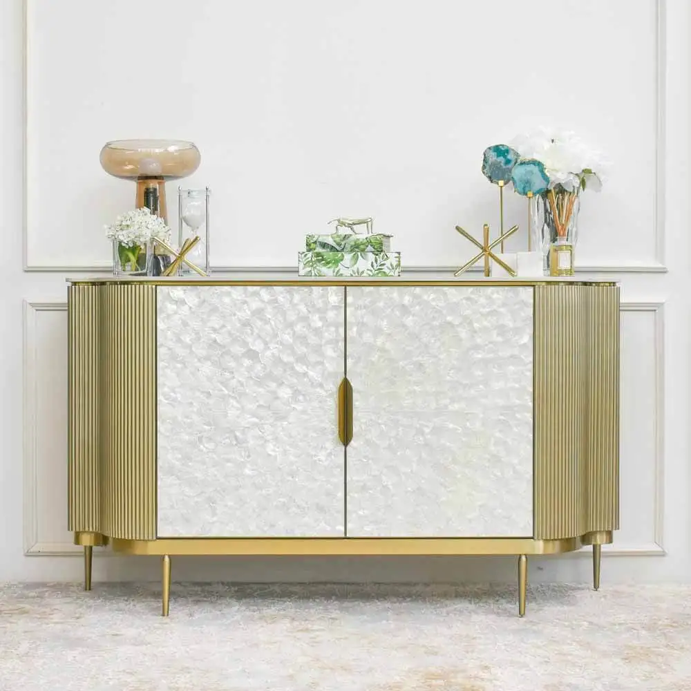 New Arrival High Quality Wooden Cabinet with Mother Of Pearl Inlay Natural cabinet living room furniture made in Viet Nam