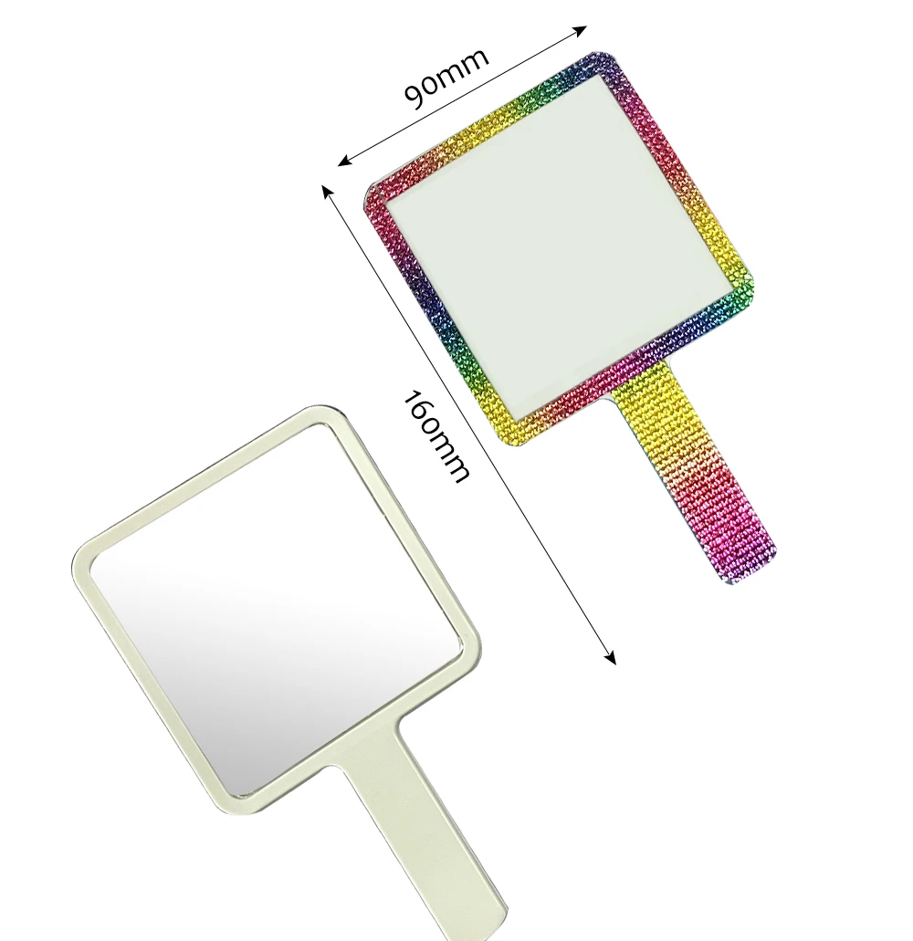 Free Logo Makeup Mirror Custom Logo Private Label Hand Pocket Mirror Wholesale ABS Plastic Hand Makeup Mirror