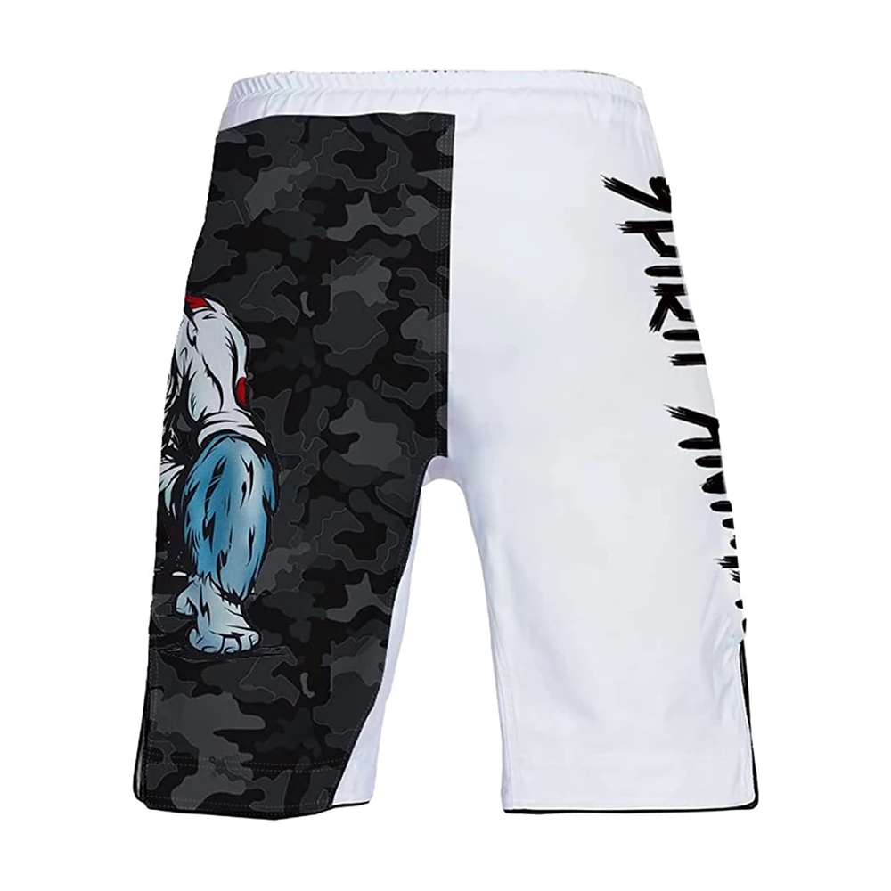 customized Super Elastic Quick-Drying Fabric Scientifically Pressurized MMA Custom Mid Thigh Thai Fight Shorts