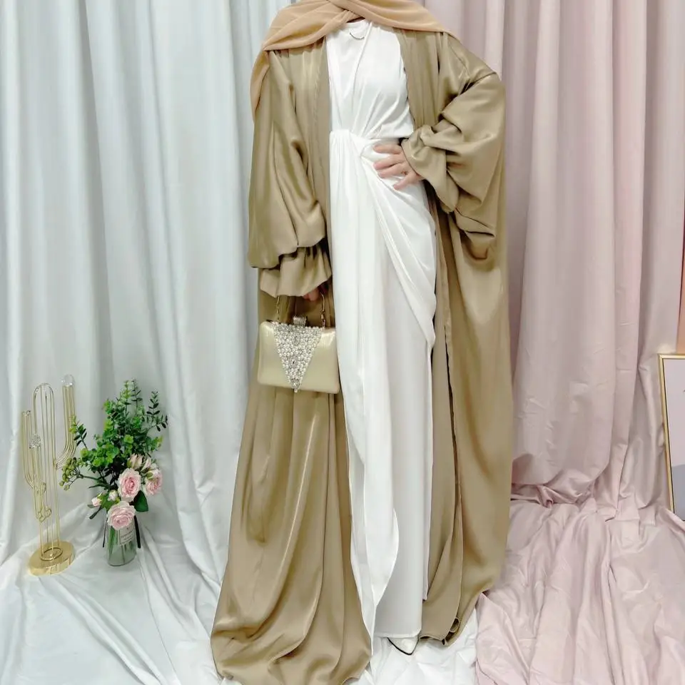 Women Abaya Dubai Islamic Clothing Long Sleeve Satin women Dress