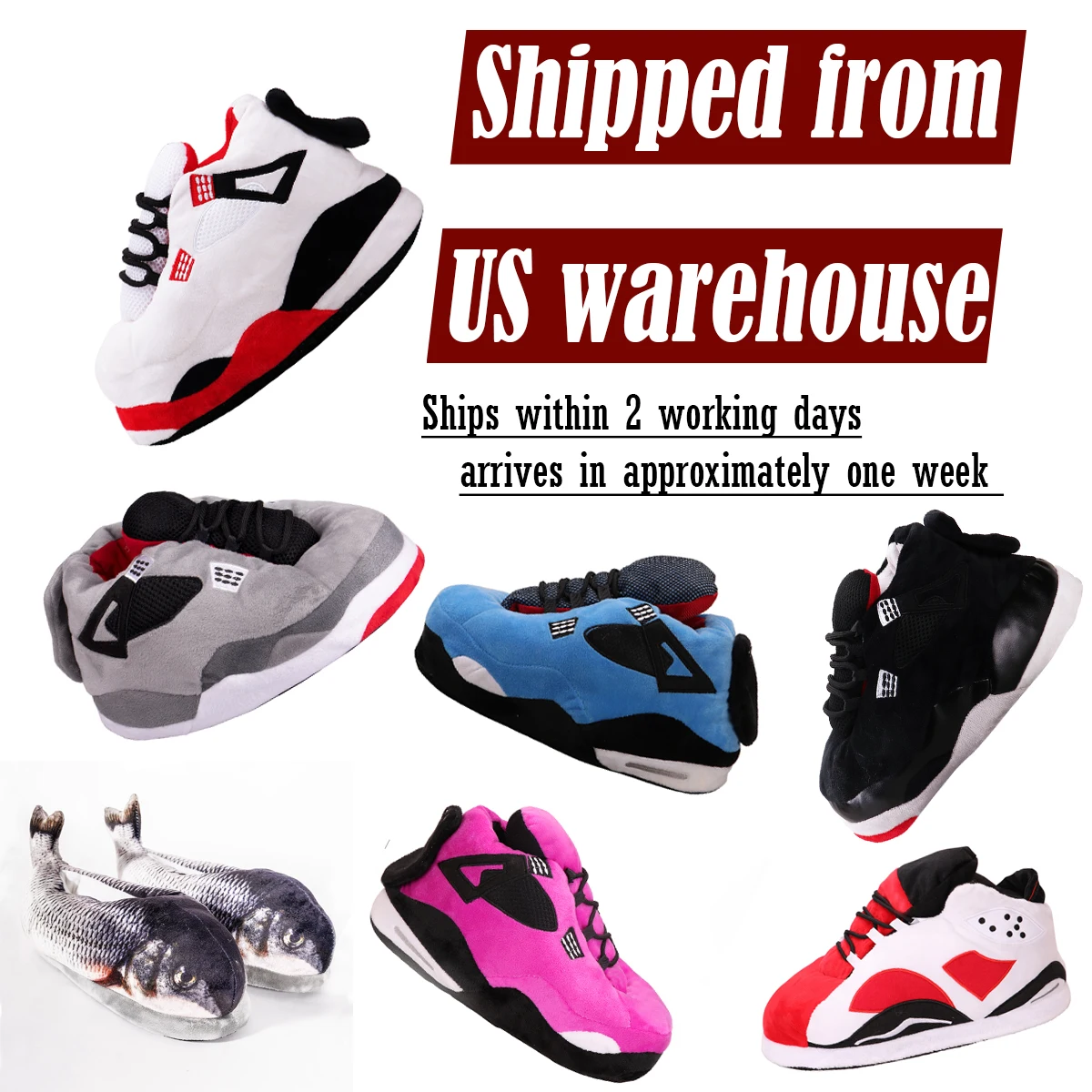 Shipped From US Warehouse New Fashion Soft Sneaker Slippers House Floor Warm Sports Shoes Indoor slippers for Women