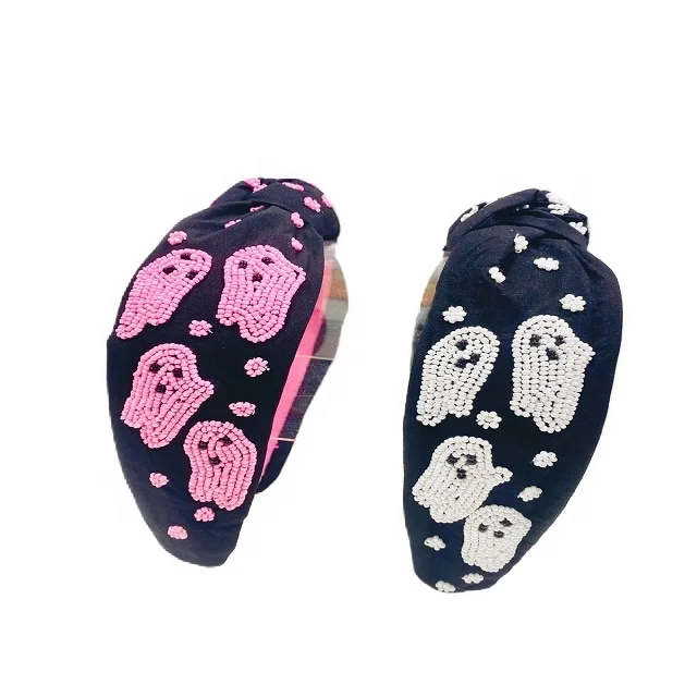 Halloween Day Multi-color Evening Party Wear Seed Beaded With Topmost Knotted Headband At Reasonable Price For Halloween Day