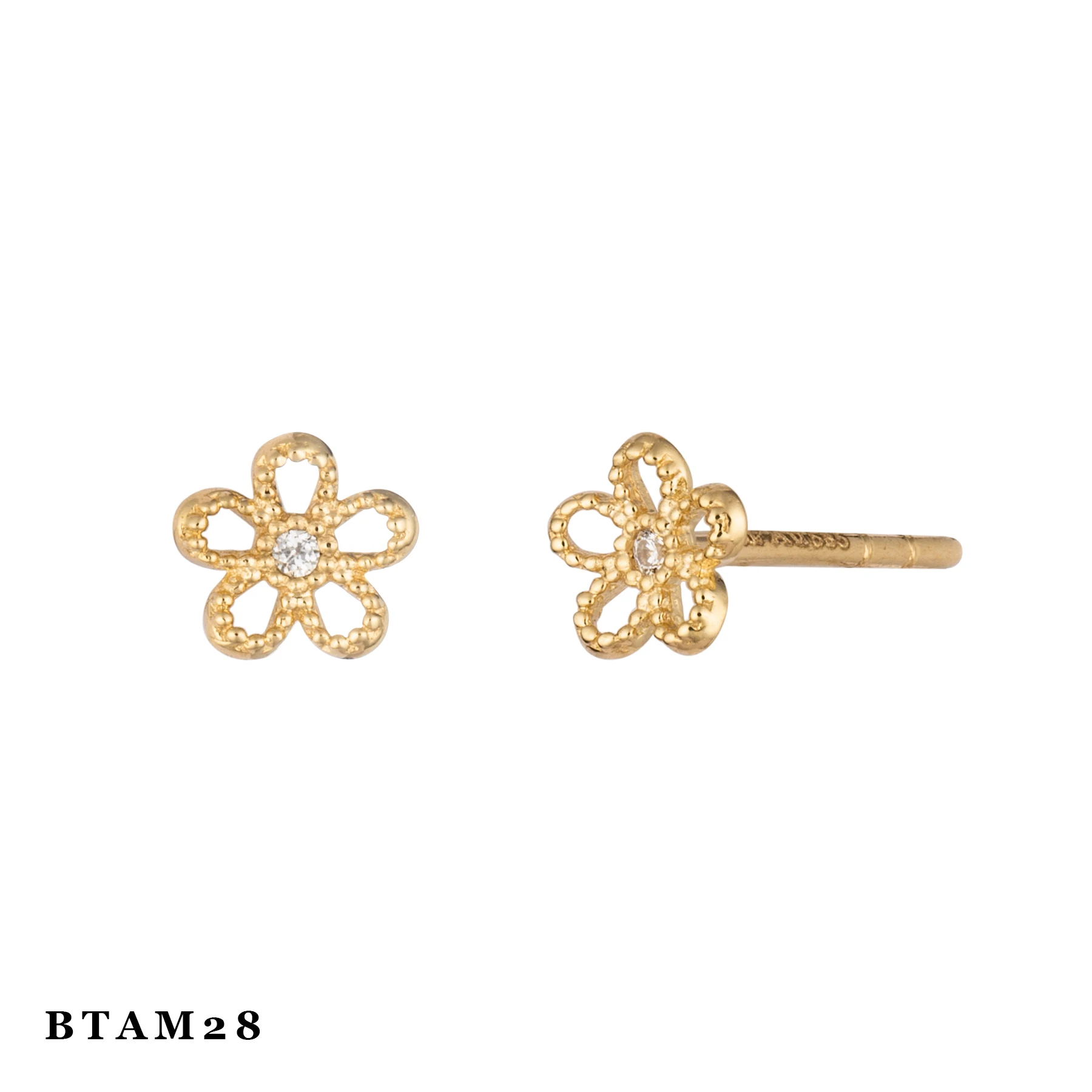 14K solid gold earrings for kids small earrings 10K Gold Earrings Jewelry factory cheapest price Huy Thanh Jewelry BTAM28-39