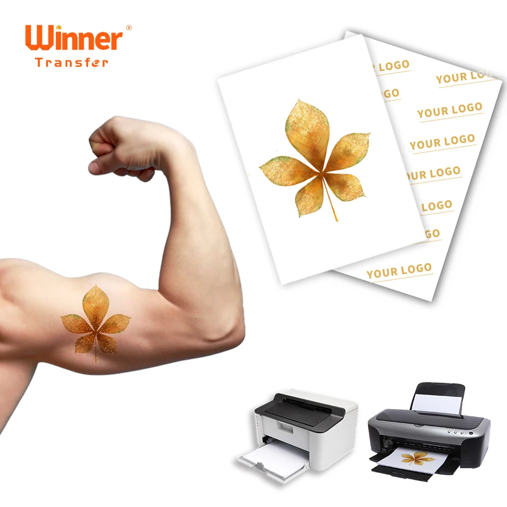 Winner Transfer water slide transfer tattoo paper temporary tattoo stickers gold effect for skin