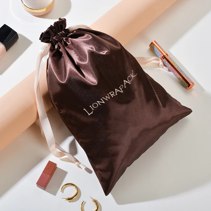 Lionwrapack Custom Logo Drawstring Bags Free Samples Gift Bags Brown Microfiber Dust Bags
