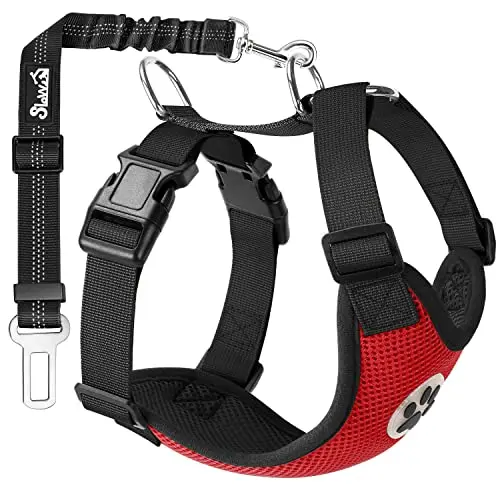 Whole Sales Dog Safety Vest Harness Adjustable Car Safety Mesh Harness Travel Strap Vest with Car Seat Belt