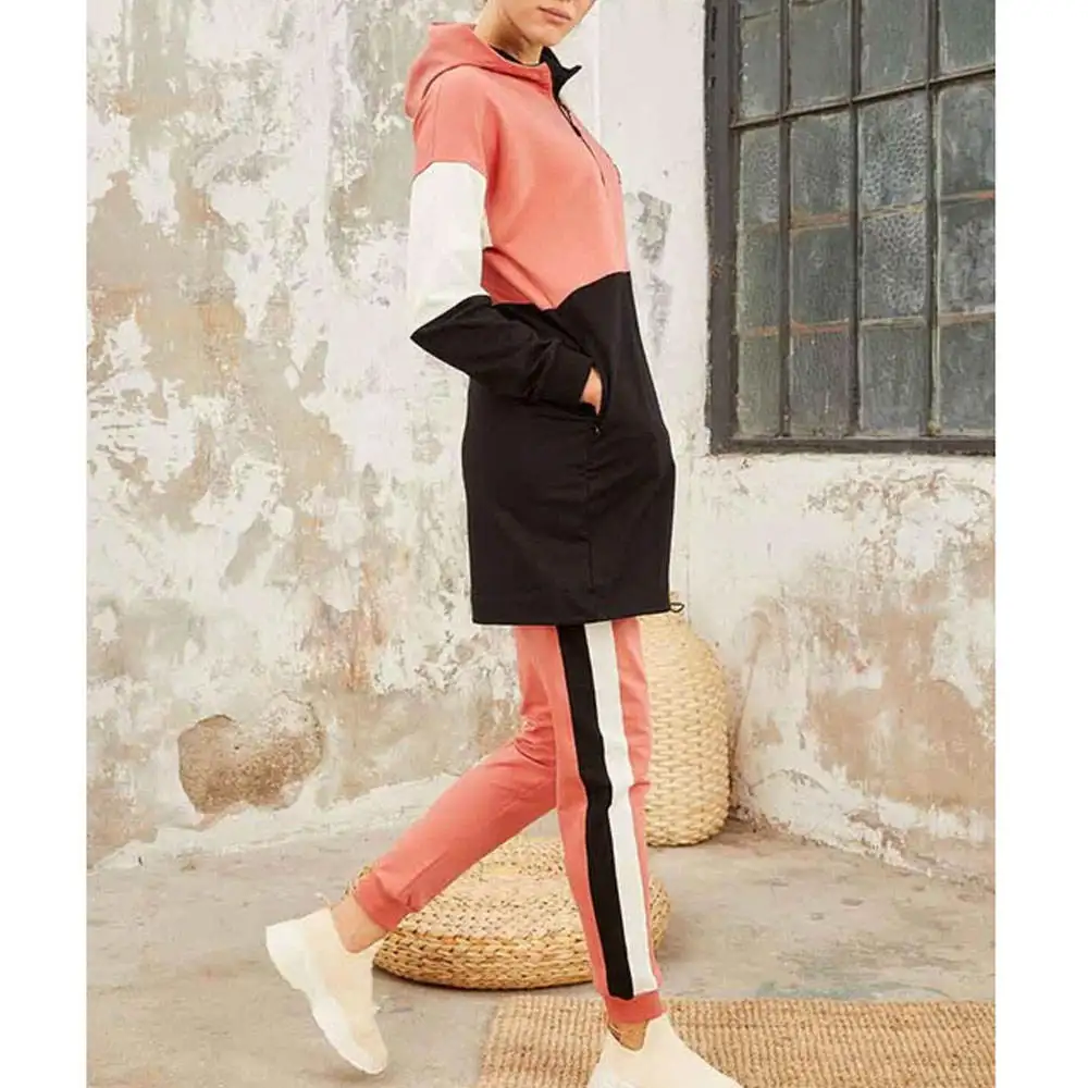 Hotsale Two Piece Pants Set New Fashion Sport Style Women Female Islamic Muslim Tracksuit Plus Size Outfit Hoody Top With Pants