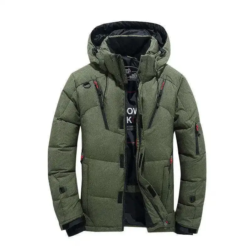 2024 Hot Selling Winter Puffy Warm Windproof Hooded Coat Shiny Puffer Jacket Outdoor Thick Down Jacket for Men MS-JS-0021
