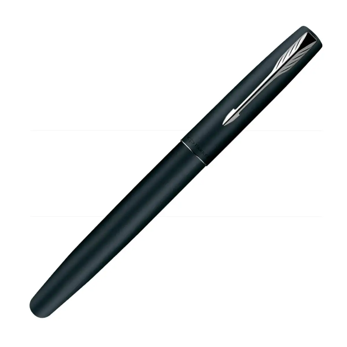 High-Grade Parker Frontier CT-1 Matte Black Chrome Trim Roller Ball Pen Blue Ink 0.5mm Writing Width Metal Material Pack of 1