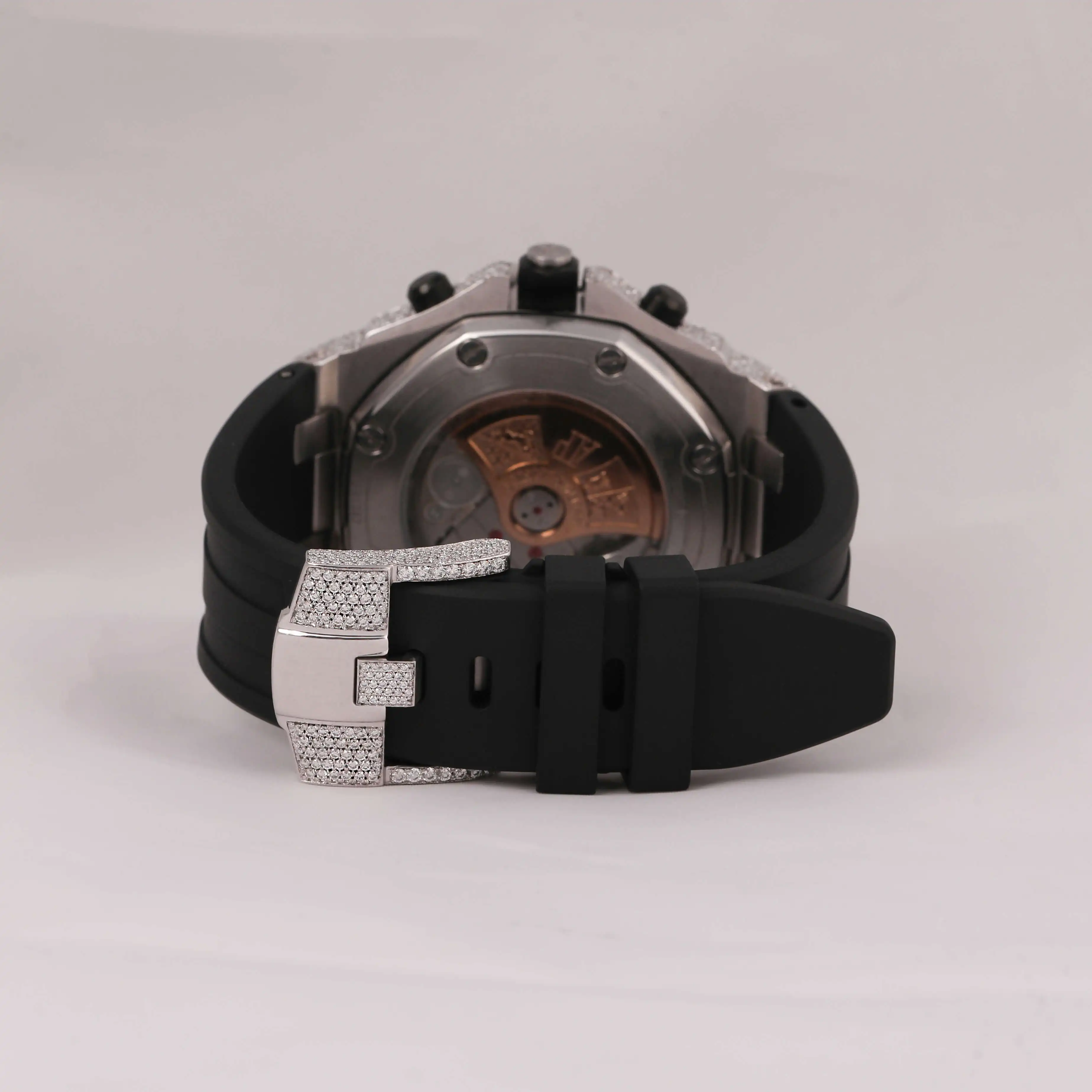 Customized Branded Iced Out High Quality Luxury Gold Silver Original Hip Hop Men Moissanite Diamond Wrist Watch