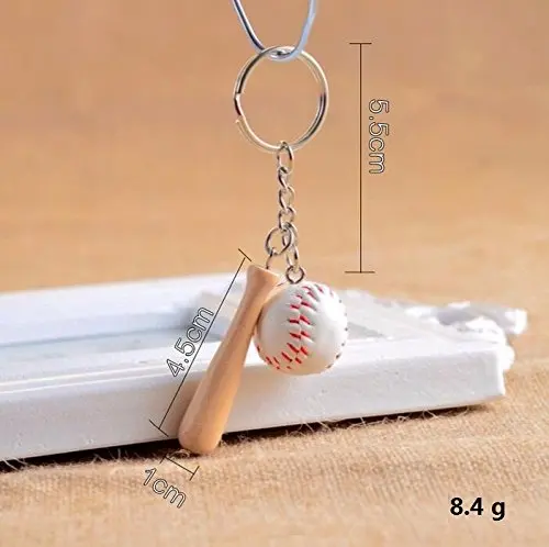 Baseball Bat Keyring Decorative Jacket Chain Attachments for Leather Jackets and Ladies Bags Key Chain