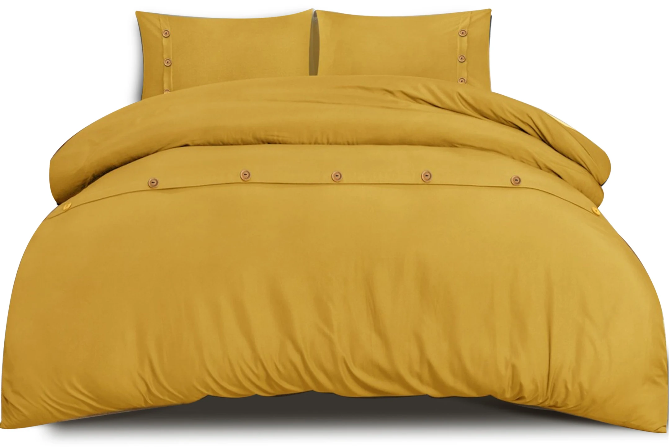 Wood Button Style Ochre duvet cover set Microfiber Duvet Set bedding wholesale 100% premium quality duvet bedding set covers