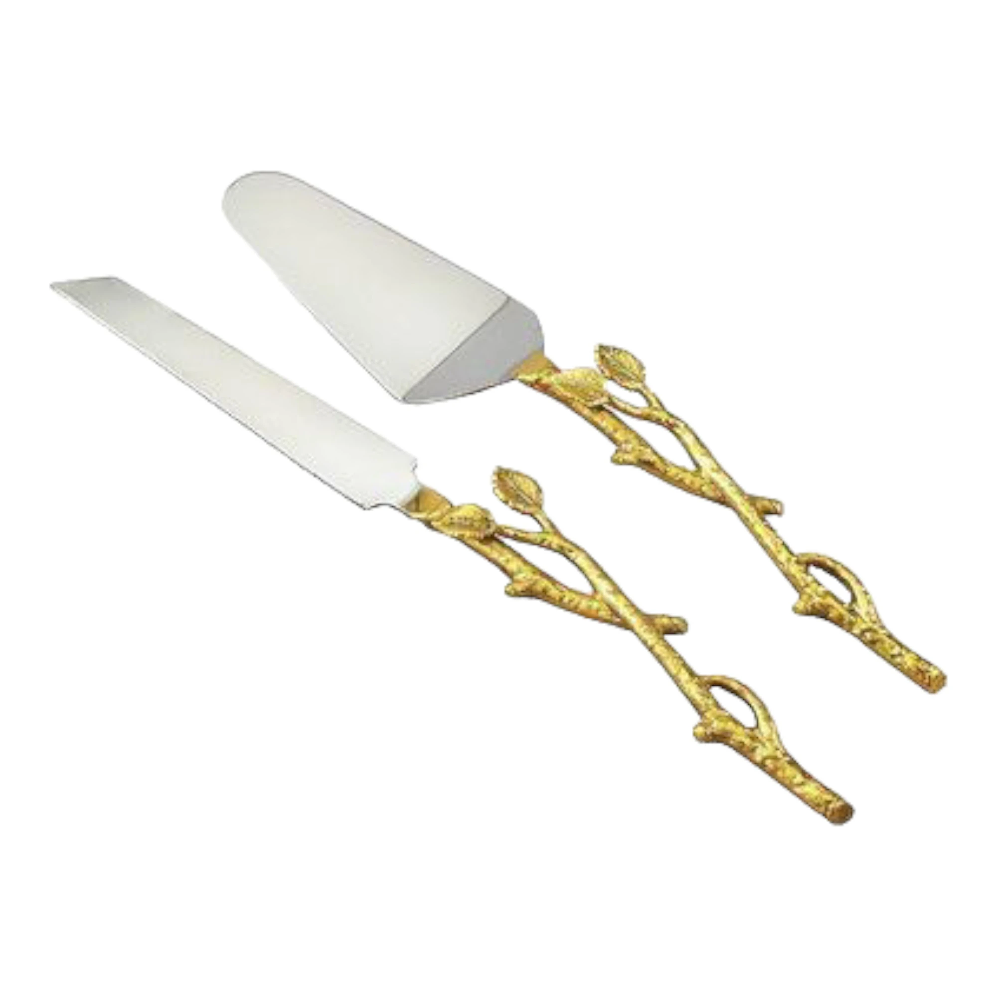 Latest Designed Beautiful Metal Cake Server and Knife Set for Wedding and Birthday Parties From Indian Exporters