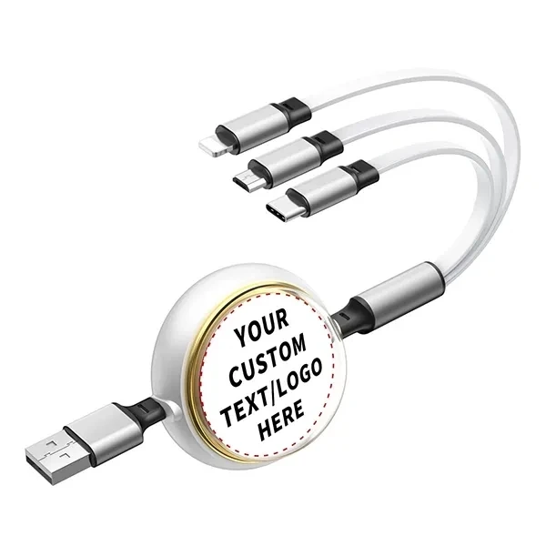 Retractable 3-in-1 Universal USB Charging Cable Compact and Versatile Charging Solution Travel Accessory