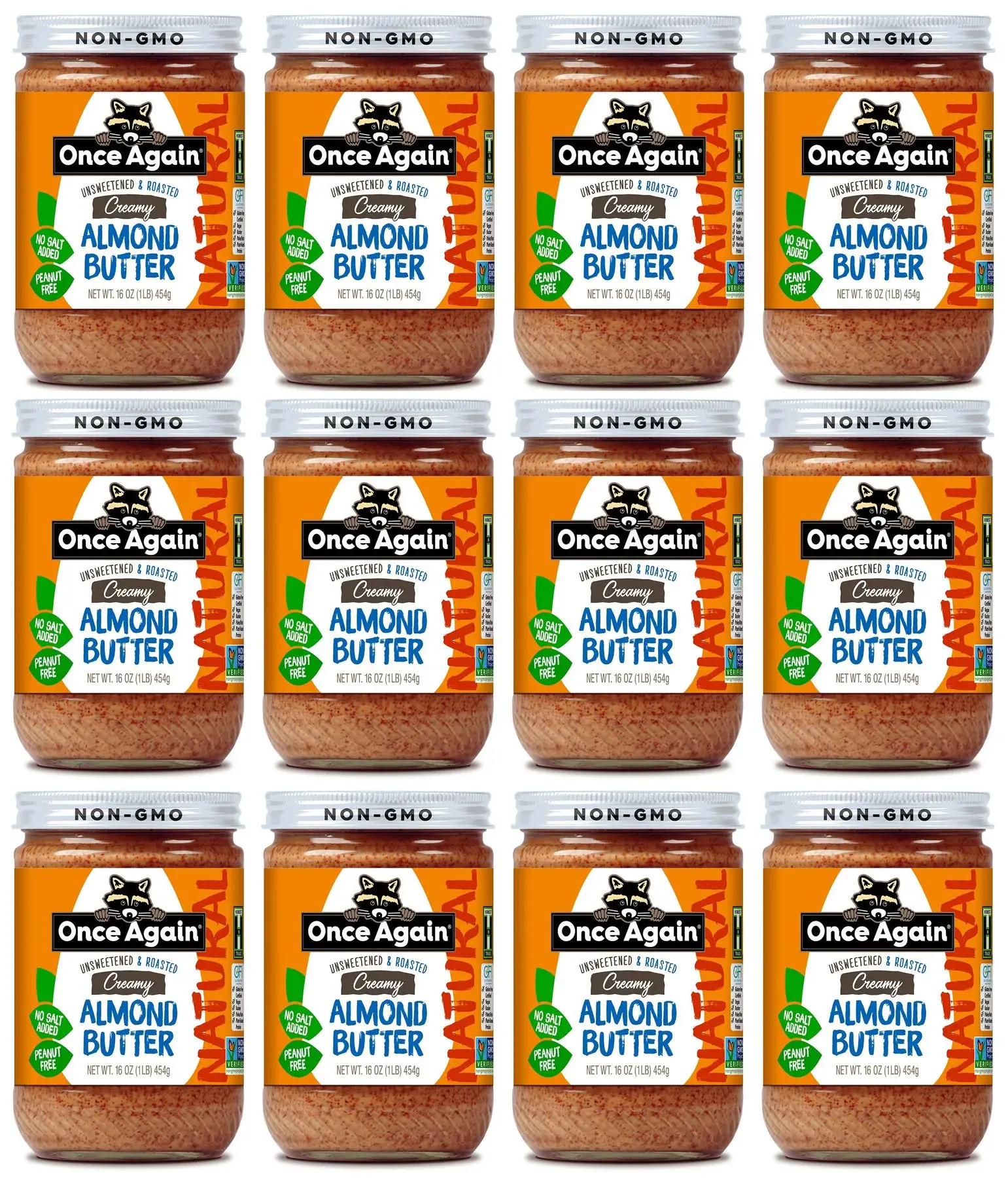 Органическая стеклянная банка премиум качества 16 унций футляр для 6 гладких миндальных масел жареная соль без подслащенных веганских кошерных упаковок