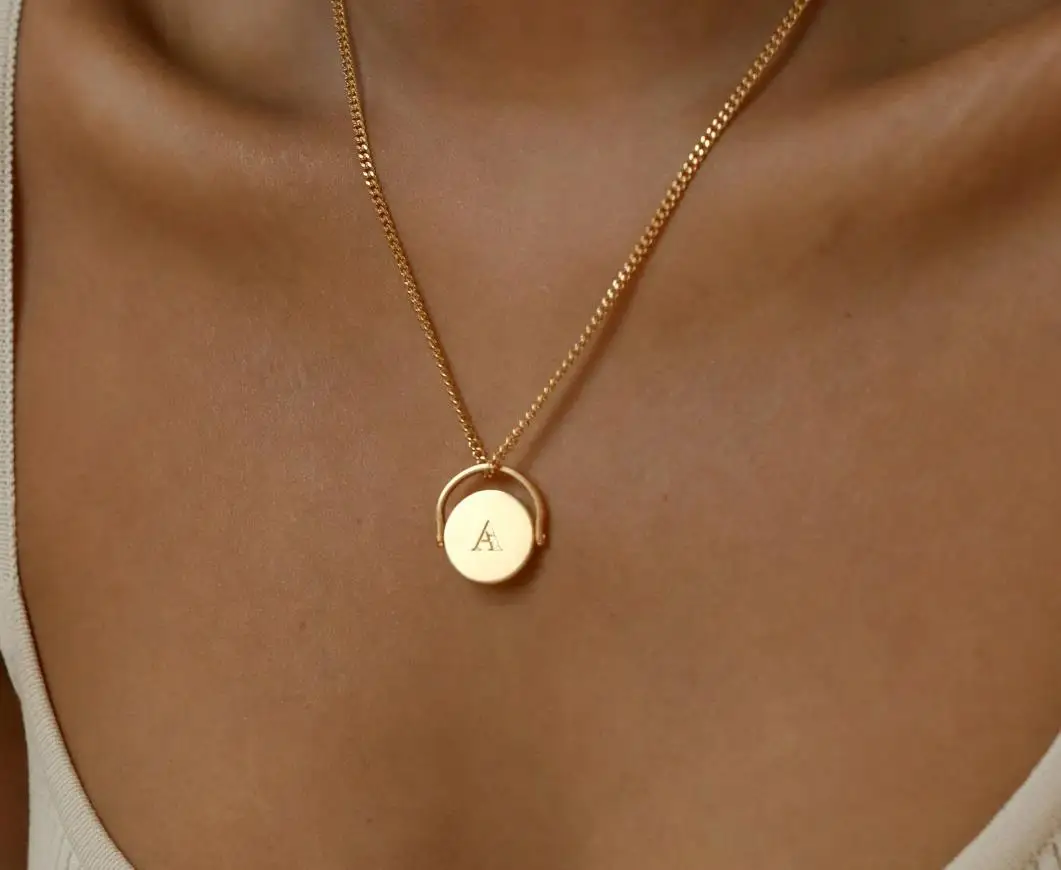 Custom Design Fast Shipping 7 days High-Quality Solid 925 Sterling Silver 12mm Spinner Pendant with Bold Curb Chain