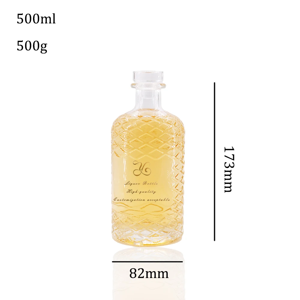 China Manufacturer Luxury Vodka Empty Glass Liquor Bottle