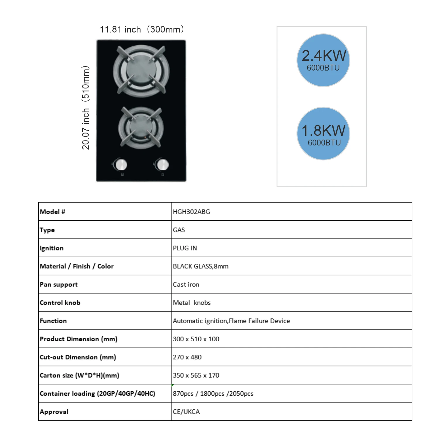 30 36 48 Inch Good Quality Metal Knobs Kitchen Electric Cooktop