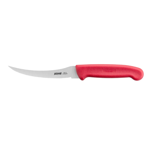 High Quality Tomato serrated curved pointed tip stainless steel blade kitchen knife for picking up slices of food