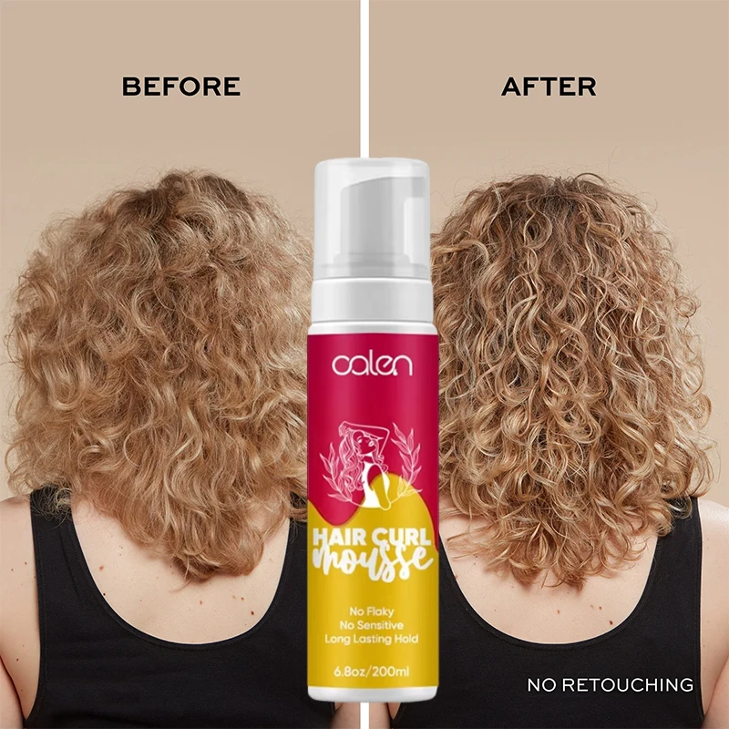 Oalen 200ml Wholesales Hair Foam Mousse Acholo Free Hair Wrapping Foam Organic No Flaking Curl Hair Mousse