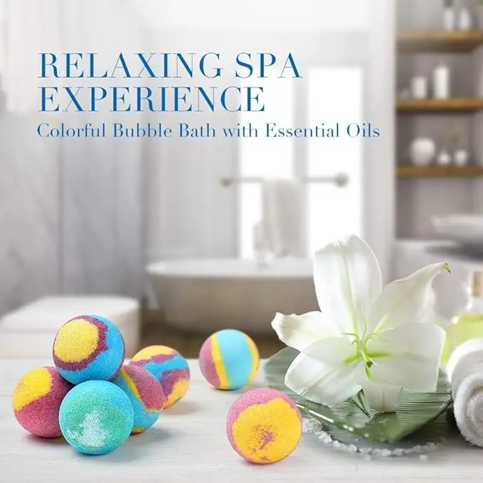 Wholesale Sea Salt Galaxy Shimmer Gemstone Bubble Fizzers Ball Holiday Gift Set Bath Bombs Glitter Crystal