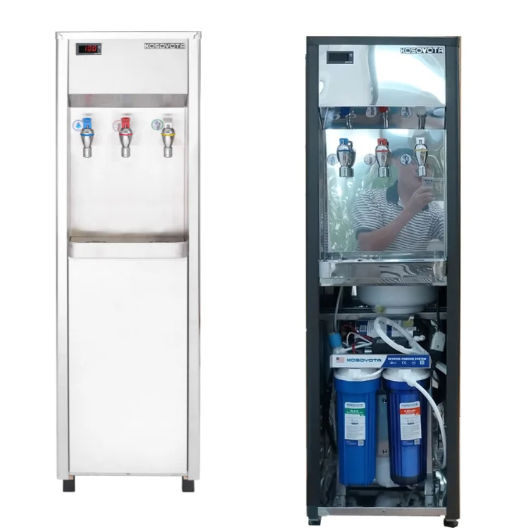 Hot And Cold Water Purifier Has A 100GPD RO Drinking Water Filtration System With Stainless Steel Shell From Vietnam Factory