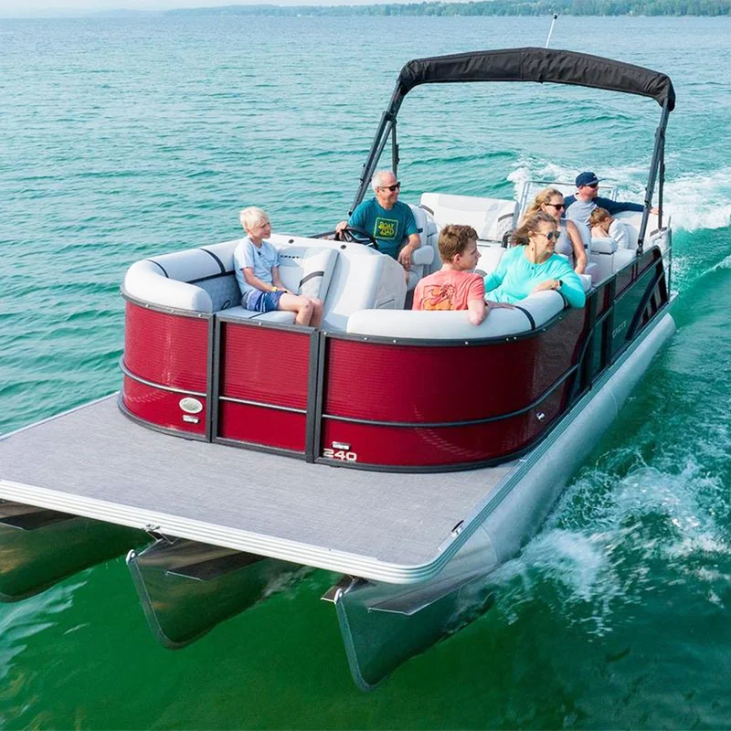 Factory Customized Private Luxury 27ft Aluminum  Pontoon Boat with Engine Sport Boat with Toilet for Sale