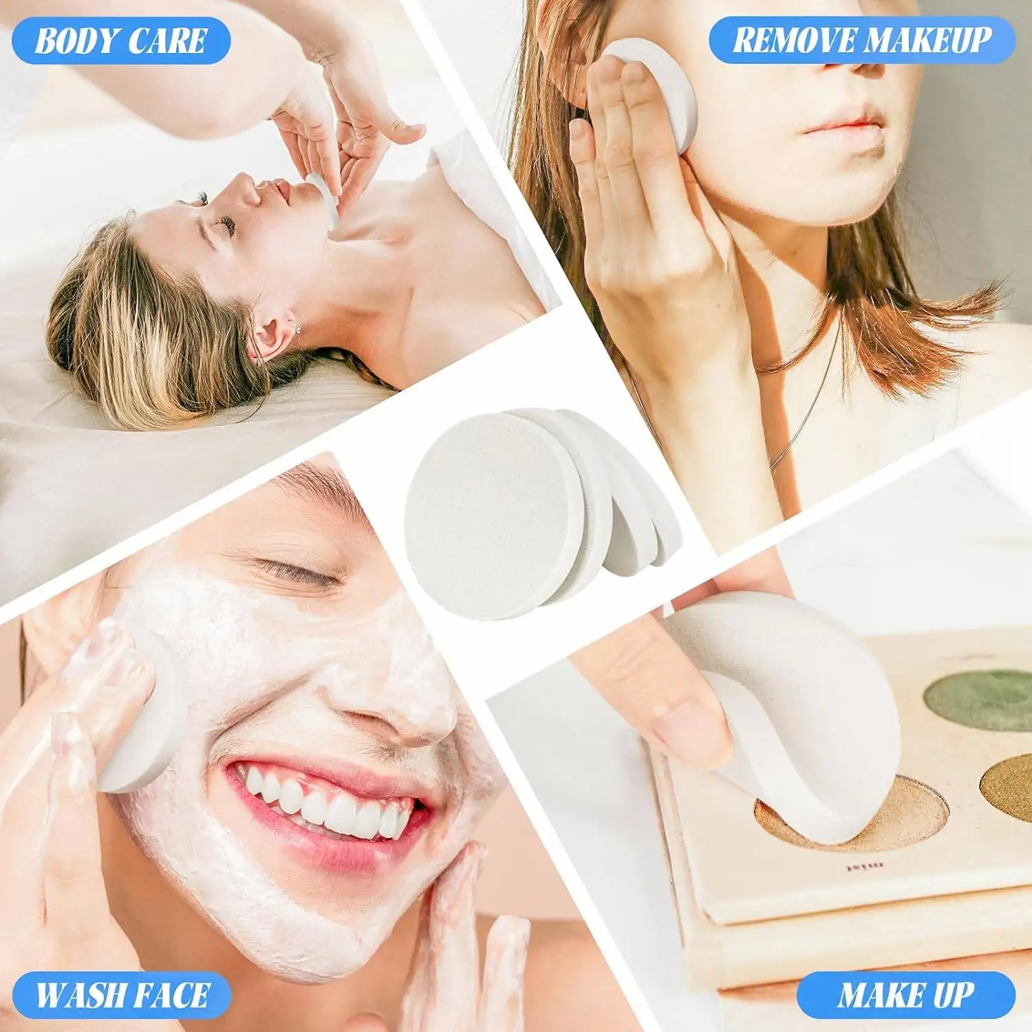 High Quality Wholesale China Wholesale Finger Pocket 100% Cotton Powder Puff Cotton Oval