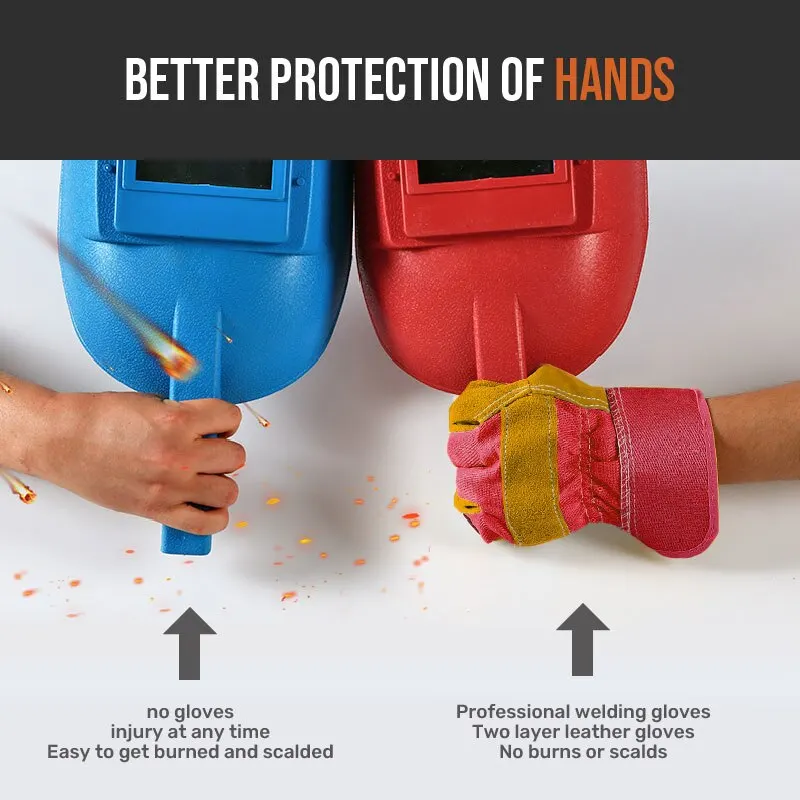 Leather Work Gloves Winter Gloves Grade Leather for Safety Working and Driving Double Palm Gloves Top Grain Leather Driver Work