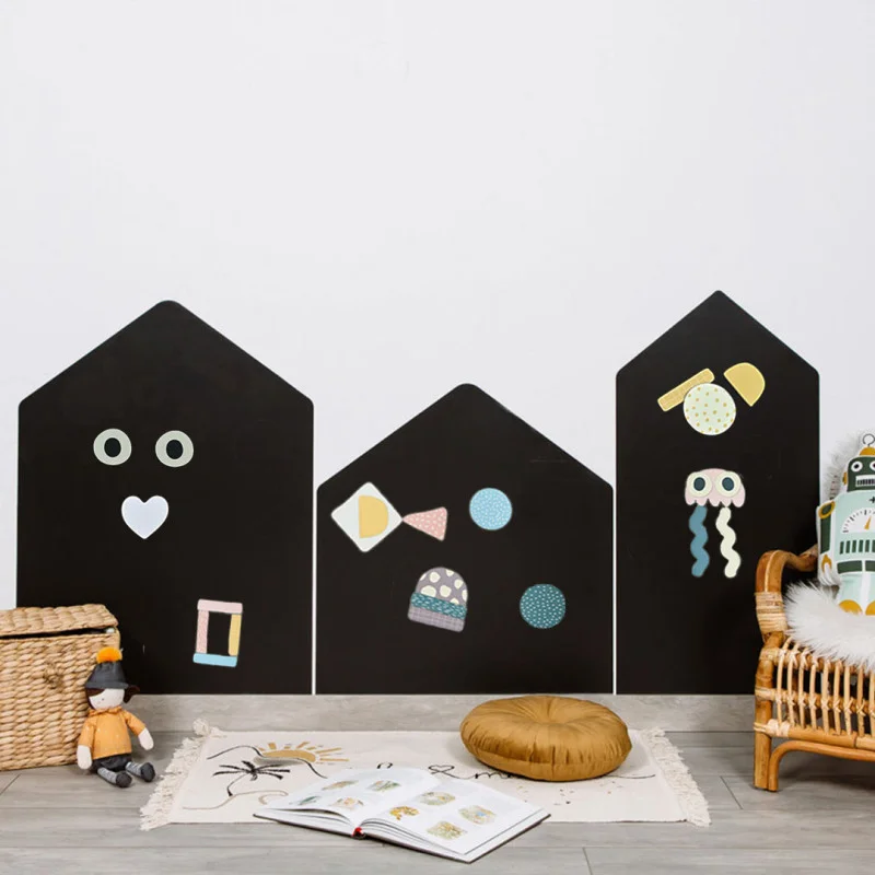 Peel & Stick Self-Adhesive Chalkboard Wall Sticker DIY House Shape Magnetic Chalk Board Contact Paper Magnetic Chalkboard Arch