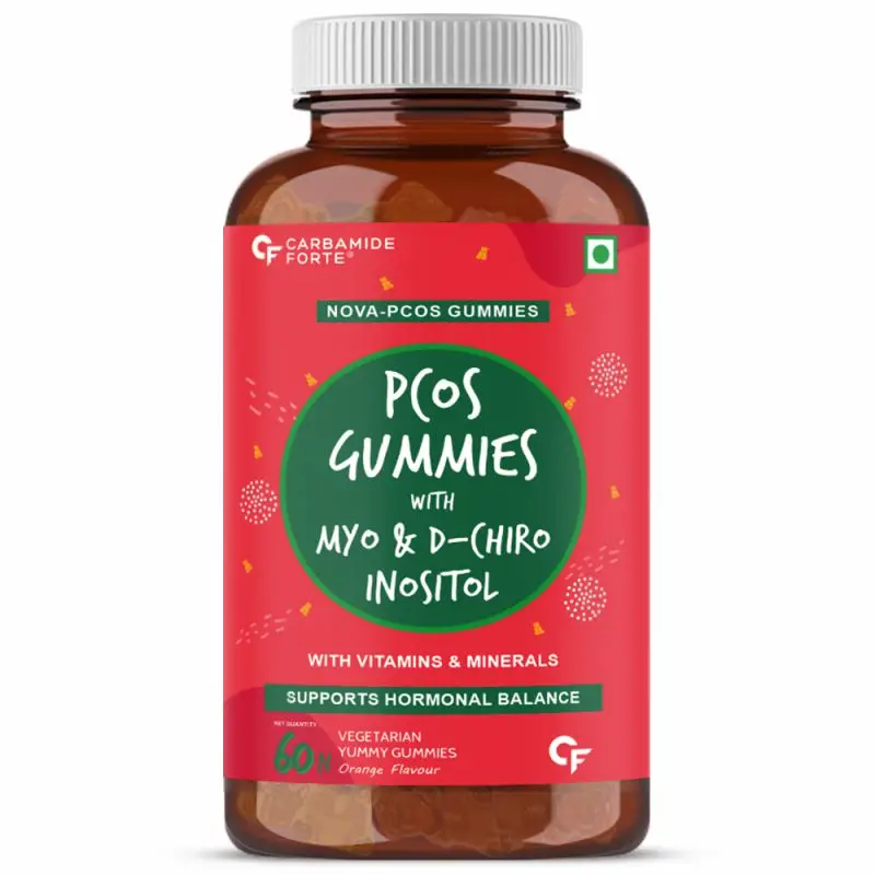 PCOS gummies vitamins For Women 40:1 Myo-Inositol tablets which supports hormone balance Fertility health - Orange Flavour