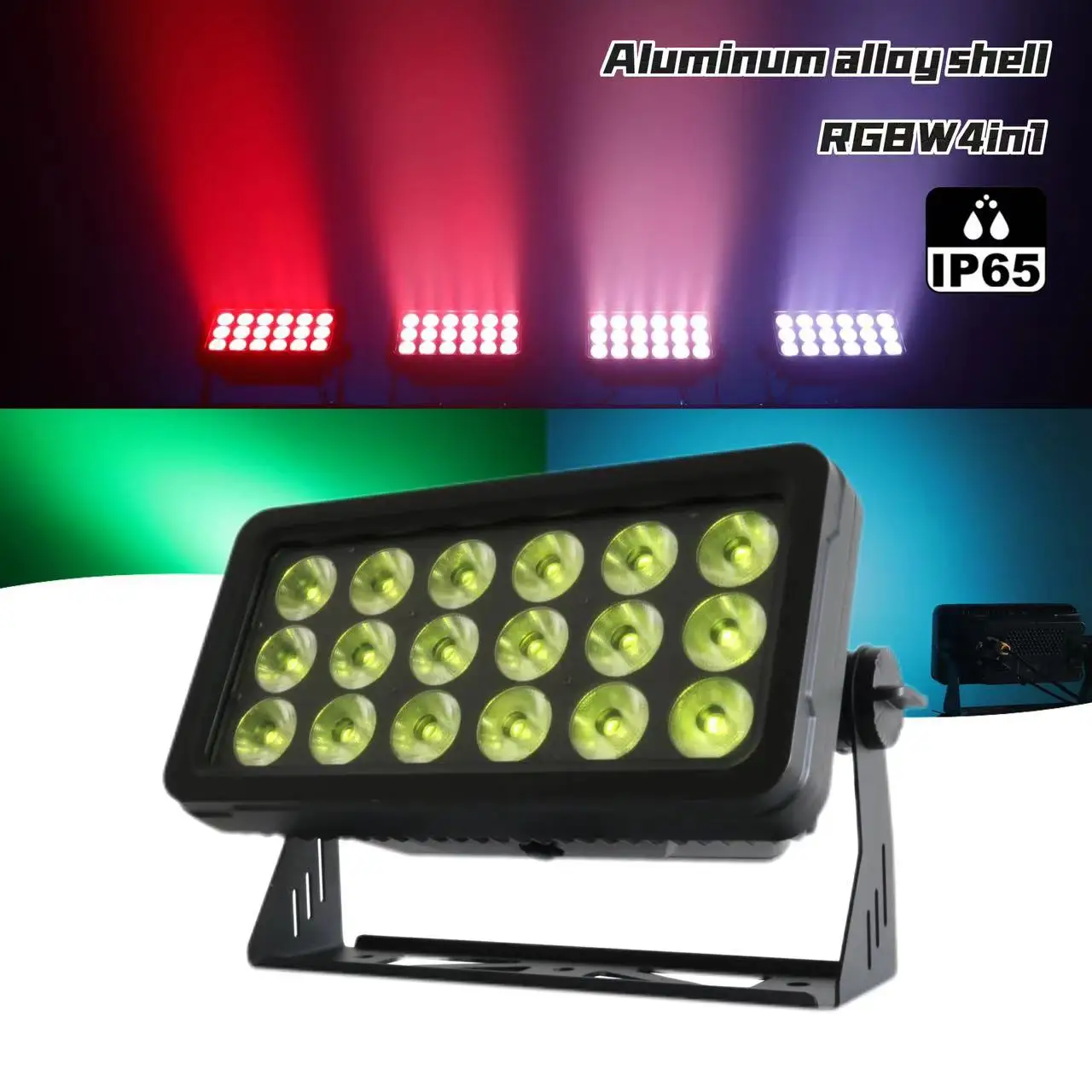 2024New DMX512 18*20W RGBW 4in1 IP65 Waterproof DJ Wedding Stage City Wall Washer Outdoor LED Wash Flood Light