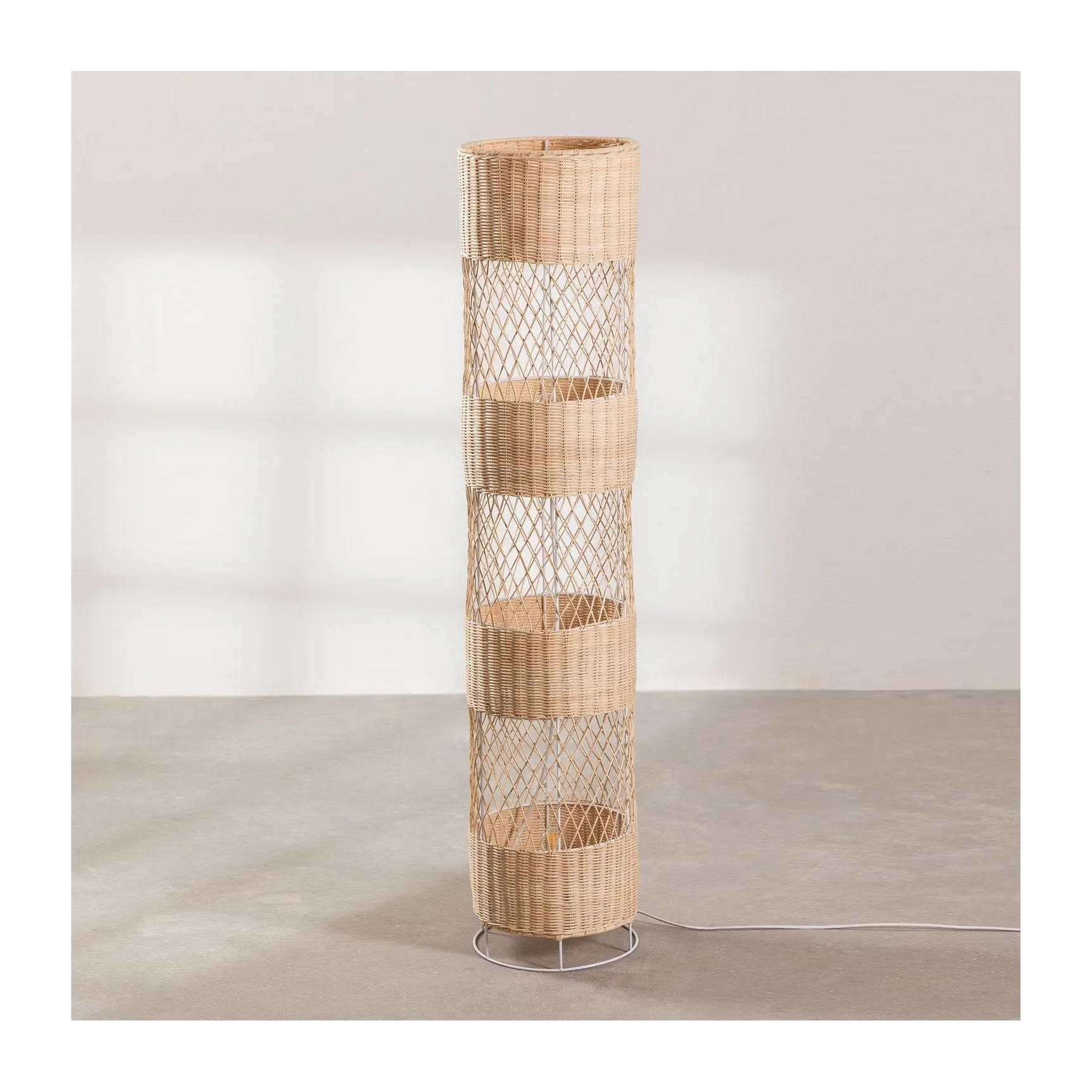 Настольная Напольная Лампа из натурального ротанга