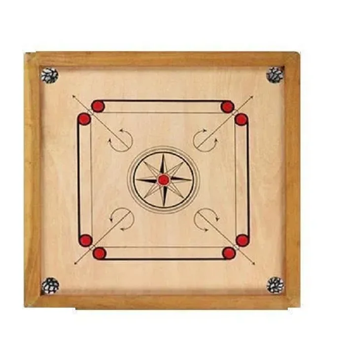 MatteFinish Round Medium Size Wooden Carrom Board with Coins and Strikers for Players available at Wholesale Price in India