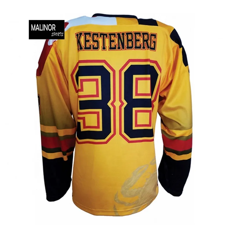 Personalized Custom Design Your Own Sublimation Ice Hockey T Shirt Cheap 100 Polyester Embroidery Unisex OEM Customized Customs