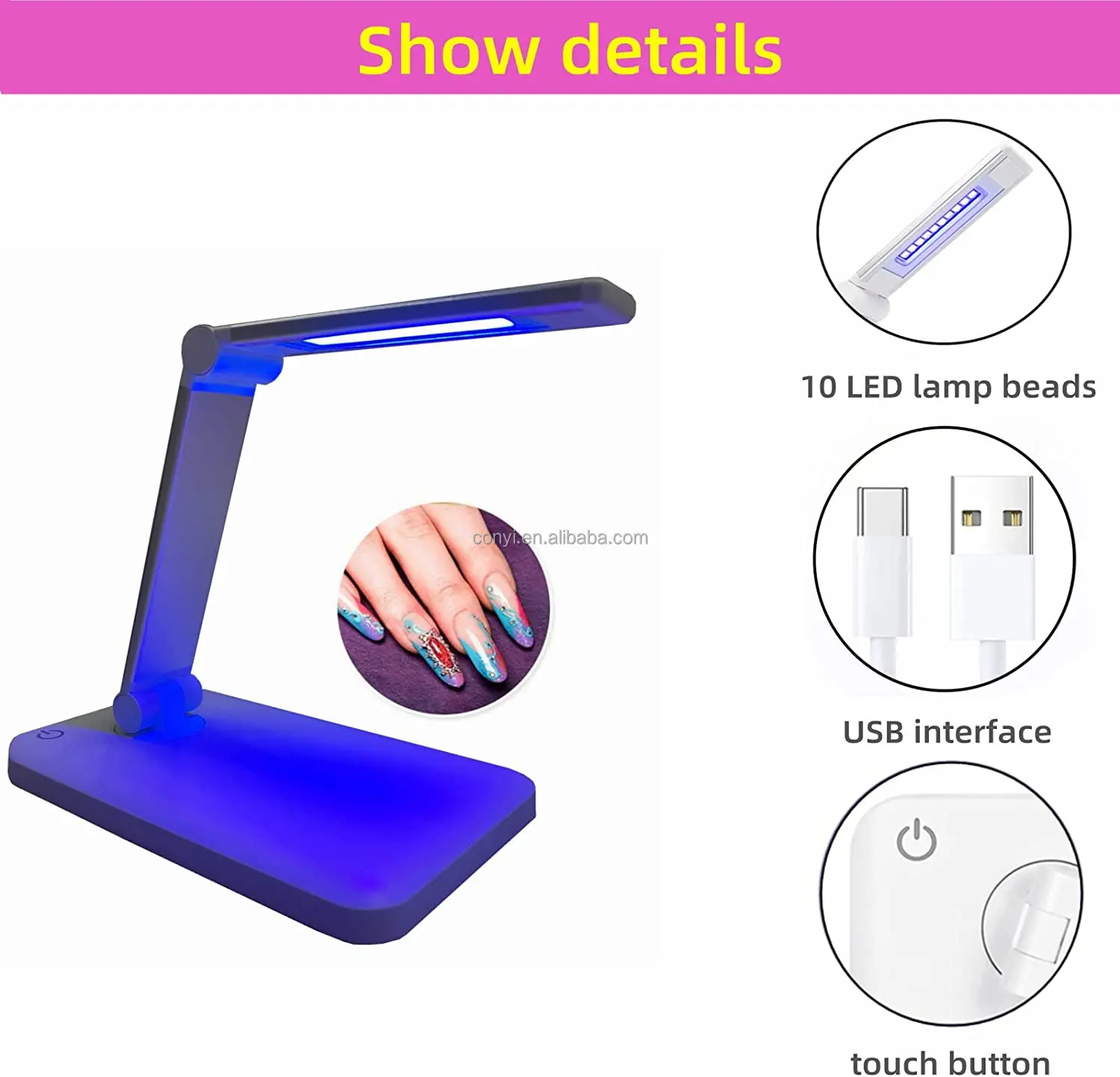 Professional Foldable Pocket Nail Dryer for Nail Gel Polish UV Nail Light Curing Gel LED Dryer