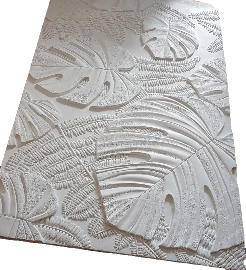 Carved marble wall panel