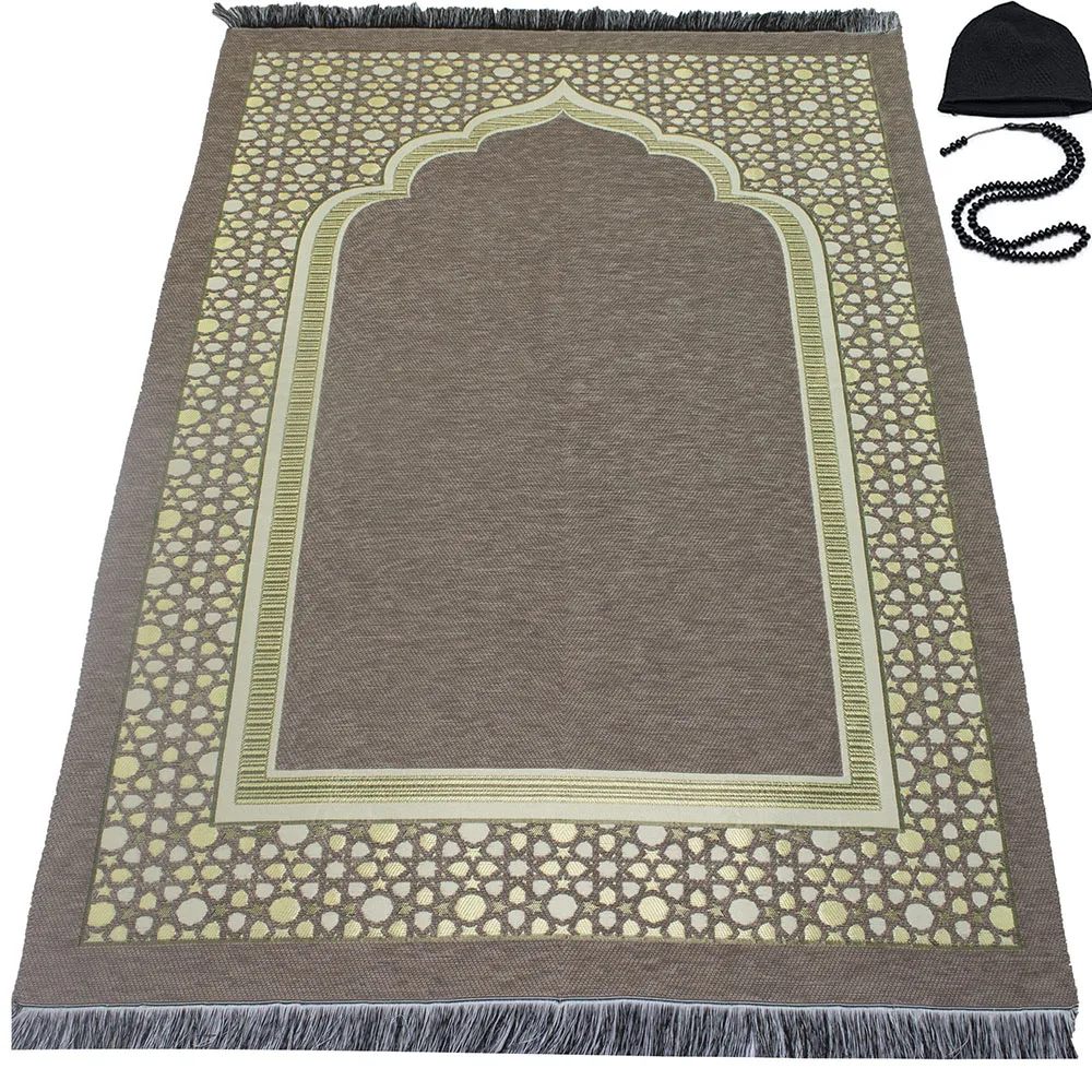 Most selling super Flannel Prayer Mat for Muslim Ramadan Thick Printing Worship Kneel Embossing Floor Carpet praying mats