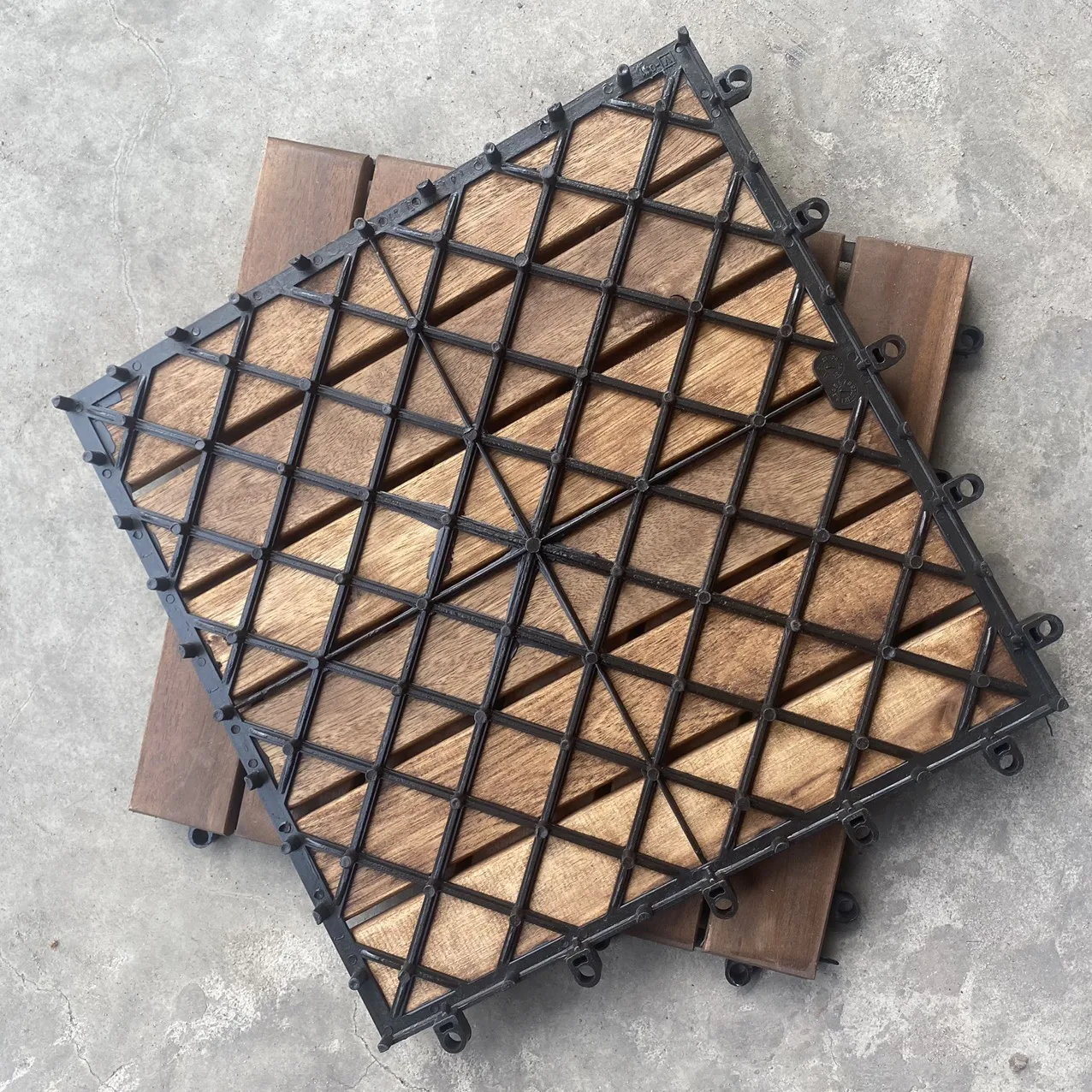 Tiles decking- Using in/outdoor - wood deck tiles 6 slats Interlocking Deck Tiles for Sale From Vietnam