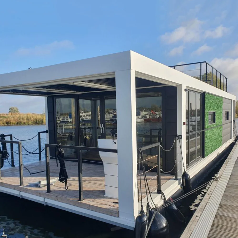 2023 Hot Selling Custom Pontoon House Pontoon Boat Home Lifestyle Aluminum House Yacht Water Floating Pontoon Boat