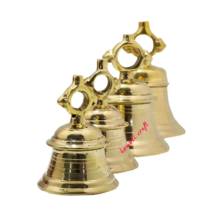 High Quality Wholesale Handmade Indian Silver Plated Brass Bells For Home And Temple Decoration Farmhouse Home Decor Brass Bell