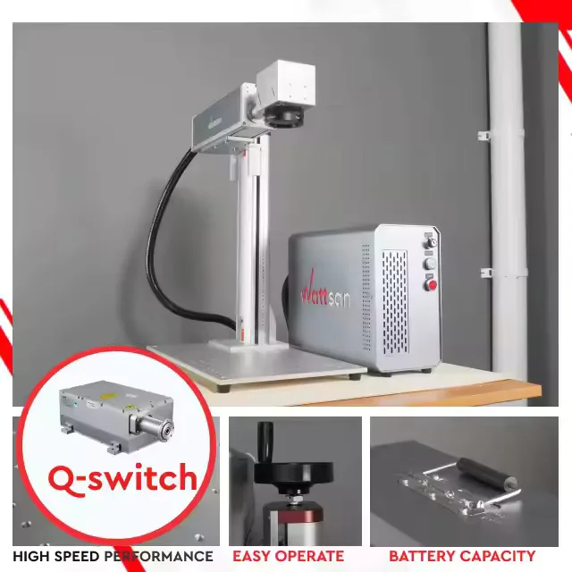 Wattsan FL TT 20w 30w 50w Laser Engraving Machine 50w Fiber Laser Marking Machine Gold and Silver Air Cooling EZCAD 2 Pulsed