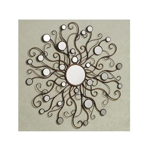 hot sale Decorative metal Sunburst round mirror decorative Wall Mounted Mirror Design Modern Luxury home decor wall mirror