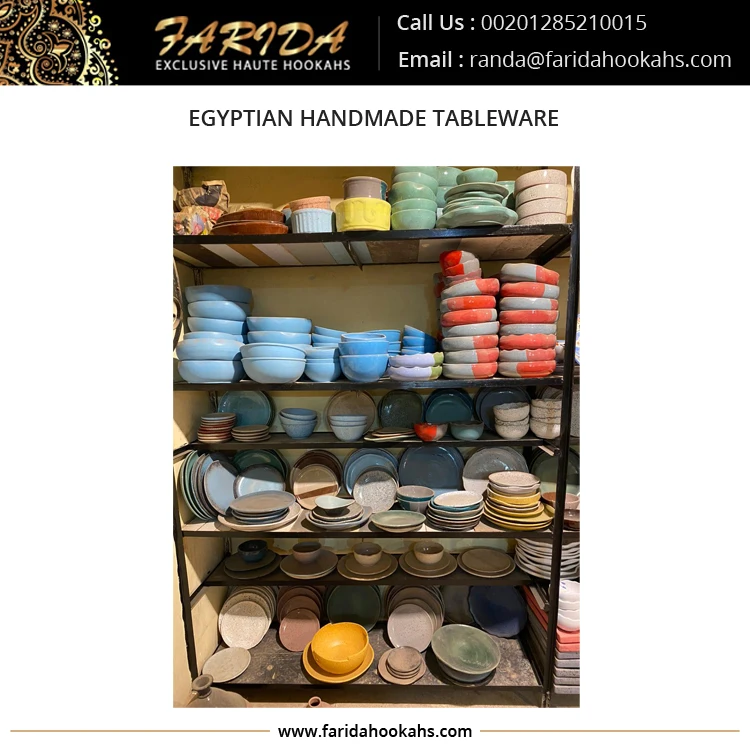 Wholesale Hot Selling Bohemian Style Dinnerware Egyptian Handmade and Hand Painted Ceramic Tableware Plates /Bowls/Dishes/ Cups